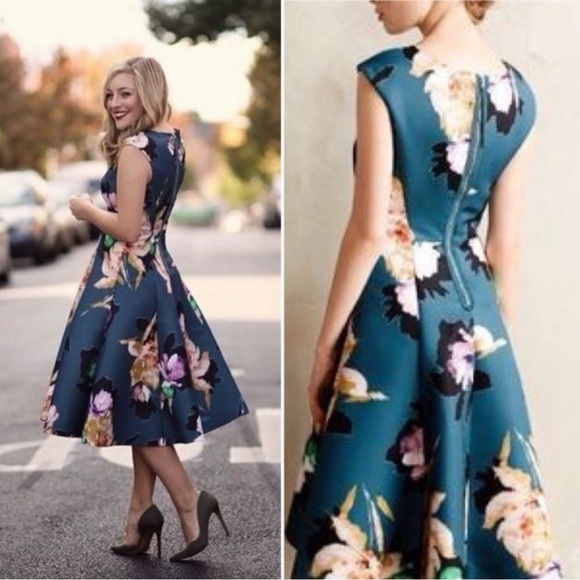 Anthropologie Moulinette Soeurs Women's V-neck Floral Baikal Dress Size 6 - Picture 3 of 16